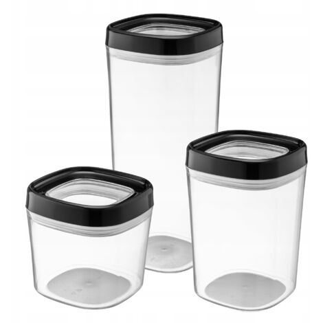 KADAX Récipient Alimentaire Produits en Poudre Épices avec Couvercle Plastique 3pcs (1/5)