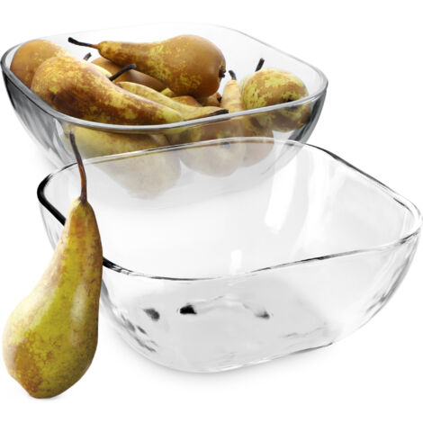 KADAX Saladier Bol en Verre 20cm Pour Fruits 2 pcs (1/5)