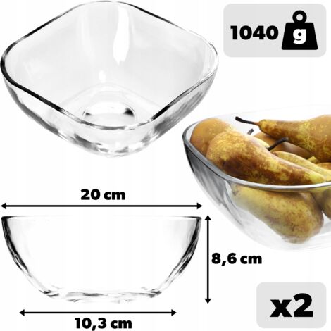 Bol En Verre Rond 19 Cm - Grand Saladier Transparent Pour Fruits, Salade, Bonbons, Empilable, Base Épaisse, Vaisselle Pratique Quotidienne