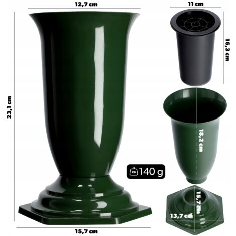 Vase En Granit Pour Pierre Tombale. Vases De Cimetière En