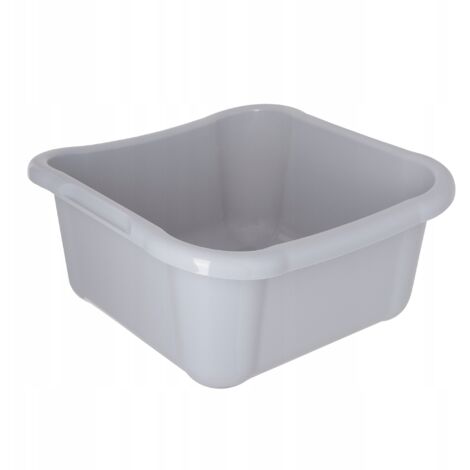 KADAX Bassine à linge rectangulaire, robuste, avec poignées confortables, bac de rangement, bac de nettoyage compact, gris clair, 8 l, K9416