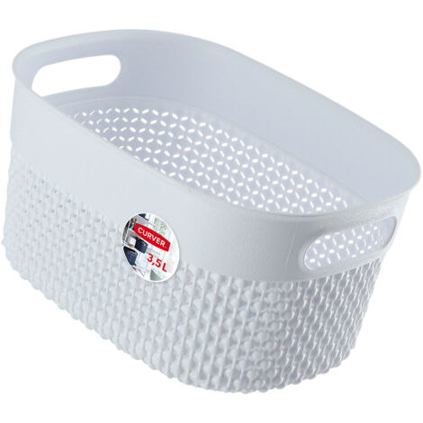 Curver Conteneur Panier 3,5L Organisateur Blanc Eco (1/5)