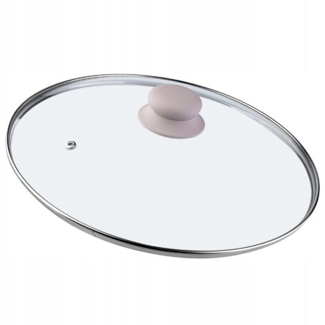 KADAX Couvercle en Verre avec Poignée en Silicone et Anneau de Ventilation, Accessoire de Cuisine pour Poêles, Marmites et Sauteuses (Beige, 26 cm) (1/5)