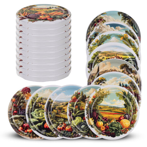 Fi82 Bouchons de bocaux, bouchons de bocaux, couvercles, miel, 10 pièces, 6 clips (1/5)