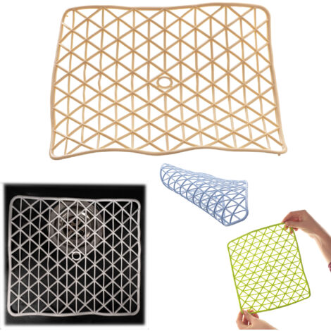 Grille d'insertion d'évier tapis en caoutchouc coussin de protection triangles 26X23 Cm (1/5)