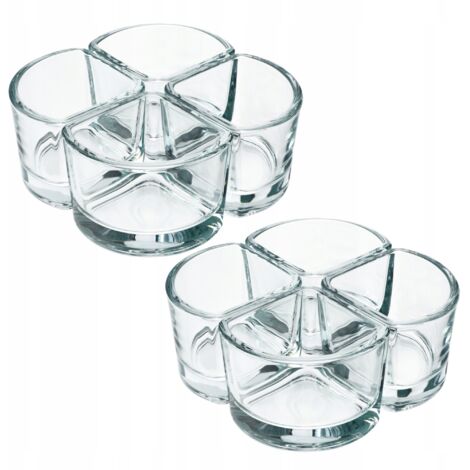 KADAX Lot de 8 bols en verre transparent de qualité supérieure pour noix, glace, sauces, desserts et olives (8 x 120 ml, quart de cercle) (1/5)