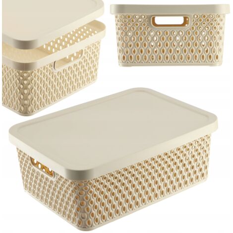 KADAX Panier avec couvercle Organisateur Boîte de rangement 12L (1/5)