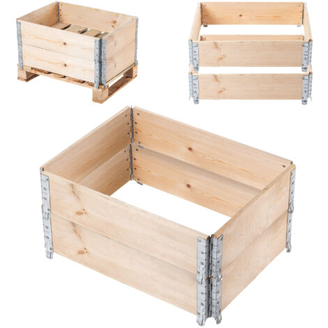 KADAX Extension de Palette en Bois 60x80cm Paquet de Lit de Conteneur de Palette 2pcs (1/5)