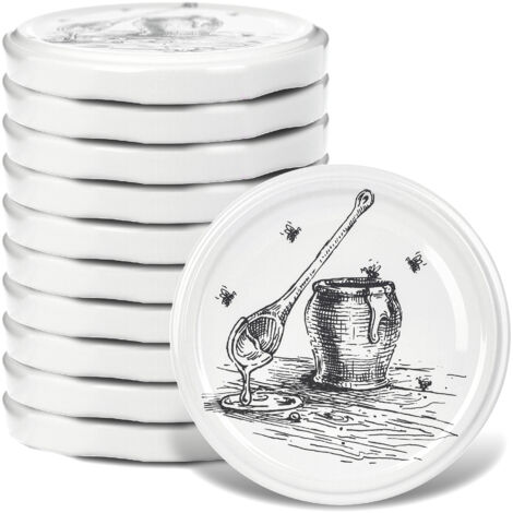Fi82 Bouchons de bocaux, bouchons de bocaux, couvercles, miel, 10 pièces, 6 clips (1/5)