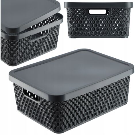 KADAX Panier avec couvercle Organisateur Boîte de rangement 12L (1/5)