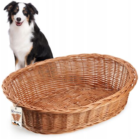 KADAX Lit pour chien en osier 85 cm Grand L (1/5)