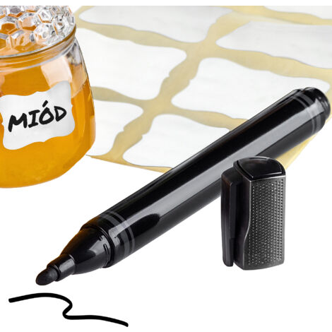 Stylo d'étiquettes à craie effaçable pour autocollants de récipients, pots, lavable