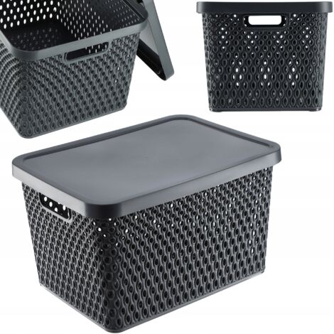 KADAX Panier avec Couvercle Organisateur Boîte de Rangement 18L (1/5)