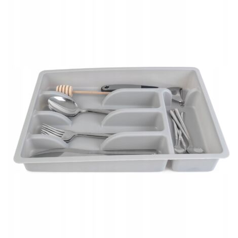 KADAX Insert en plastique pour tiroir de cuisine avec couverts gris clair (1/5)