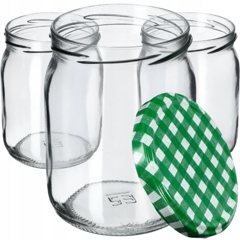 KADAX 48x Pot Bocaux 540ml Verre Pour Conserves Concombres Miel Caps Fi82 (1/5)