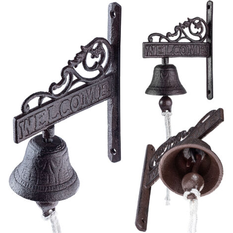 KADAX Cloche de porte en fonte Heurtoir de porte Cloche décorative décorative Cloche rétro (1/5)