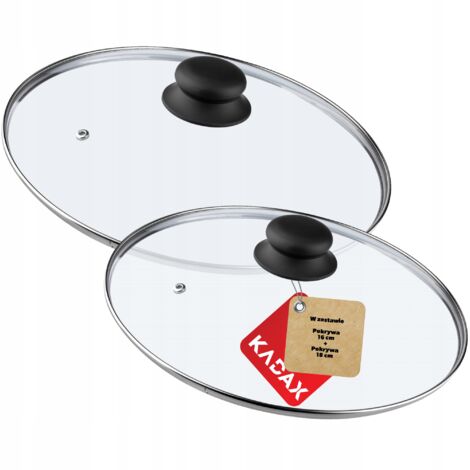 KADAX Couvercle en Verre pour Casserole et Poêle 28cm + 30cm