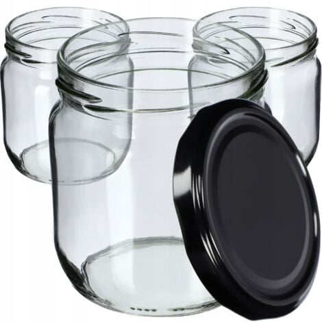 Gouveo Lot De 6 Bocaux à Provisions 1200 ML En Verre Borosilicaté Carré