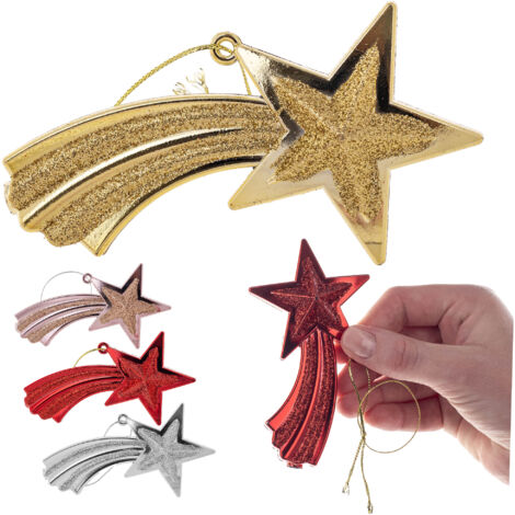 Boules de Noël Boules de Sapin de Noël Décorations de Noël Pendentifs Étoiles 4Pcs (1/5)