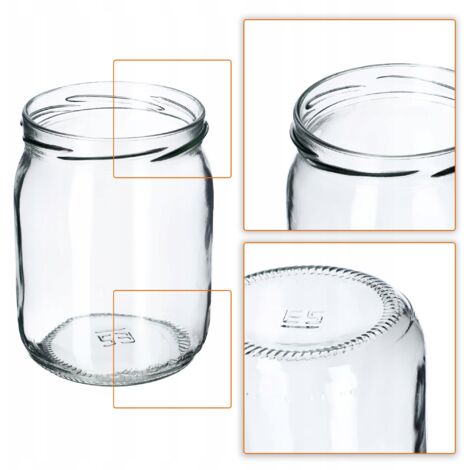 Bocaux En Verre 235 Ml Avec Couvercle - Lot De 50, Pour Confiture, Miel, Conservation, Motif Légumes