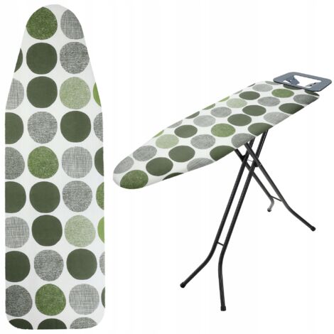 KADAX Housse de table à repasser, avec cordon de serrage, pour un repassage plus rapide, universelle, en 2 tailles, en coton, cercle vert, 120 x 40 cm