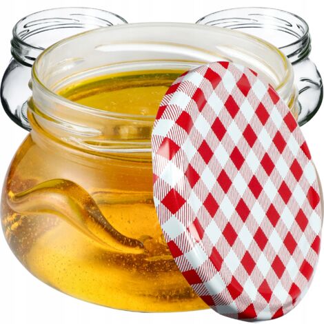 KADAX 20x Pot Pots 300ml Verre Pour Conserves Confiture De Miel + bouchons Fi82 (1/5)