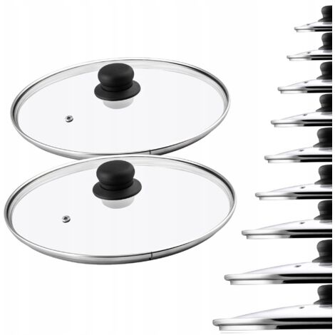 KADAX Couvercle en Verre 30cm Résistant à la Chaleur Universel 2 pcs (1/5)