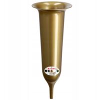KADAX Vase Fiole Pour Cimetière 31cm Fleurs Artificielles Pointée Or