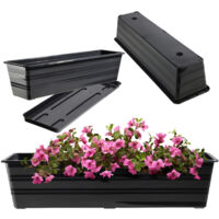 KADAX Balconnière 60 cm Pot de Fleur + Support