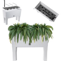 KADAX Pot de Fleur Boite 60cm Insert Sur Pieds Blanc
