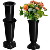 KADAX Vase Flacon Pour Cimetière Tombe Pierre Tombale Noir 23cm