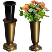 KADAX Vase Flacon Pour Cimetière Tombe Or Pierre Tombale 29cm
