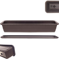 KADAX Pot de Fleurs pour Balcon Pot de Fleur 80 cm + Support Moka
