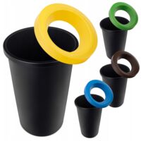 KADAX Lot de poubelles pour tri sélectif, rond, en plastique robuste, poubelle de tri des déchets, poubelle de tri des déchets (4 x 45 l)