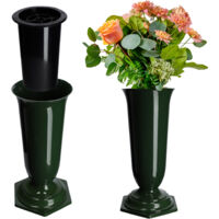 KADAX Vase Fiole Cimetière Tombe Pierre Tombale vert 29cm