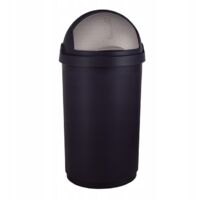 Curver – Poubelle automatique 50L – Couvercle manuel amovible – Finition noire et argentée – Pour tri des déchets