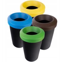 KADAX Lot de poubelles pour tri sélectif, rond, en plastique robuste, poubelle de tri des déchets, poubelle de tri des déchets (4 x 25 l)