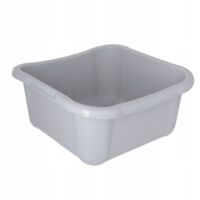 KADAX Bassine à linge rectangulaire, robuste, avec poignées confortables, bac de rangement, bac de nettoyage compact, gris clair, 12 l