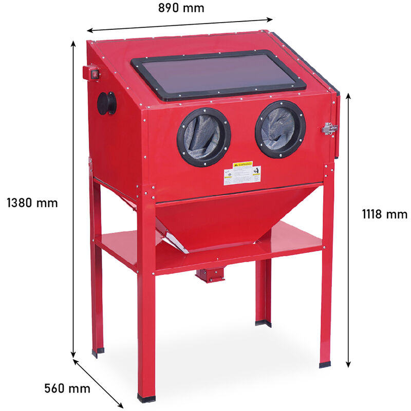220 Liter Sandstrahlgerät Druckluft Sandstrahlkabine Sandstrahler Pistole LED 