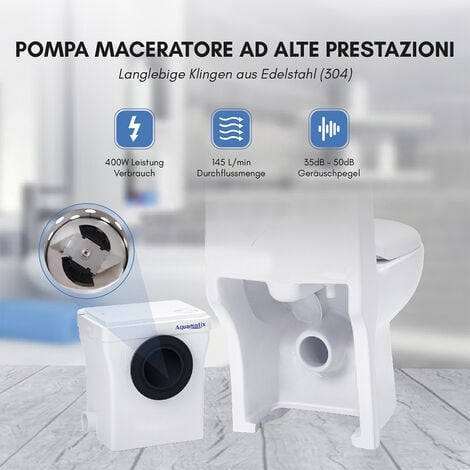 Aquamatix Elegancio 3 Sanitärhebeanlage mit Toilette 400W