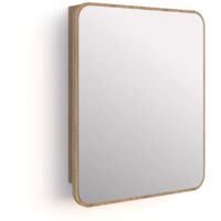 Armoire de salle de bain avec miroir et étagères - Chêne de Sonoma