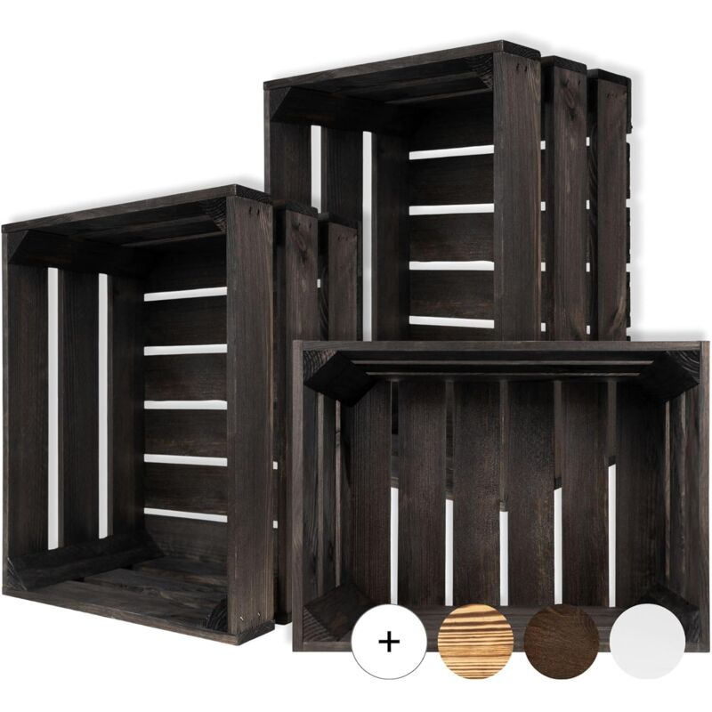 Caisses en bois pour le stockage et la décoration, 40x30x24 cm