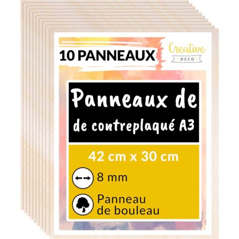 10 x Panneaux Contreplaqué Bouleau A3 - 420 x 300 x 8mm
