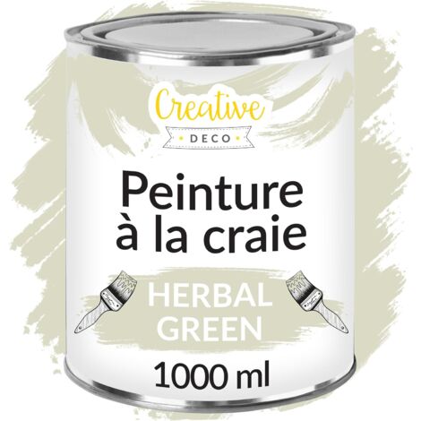Peinture à la Craie Vert Gris 1L Mat et Lavable pour Meuble Bois (1/5)