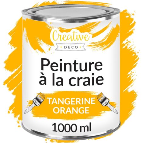 Peinture à la Craie Mandarine 1L Mat et Lavable pour Meuble Bois