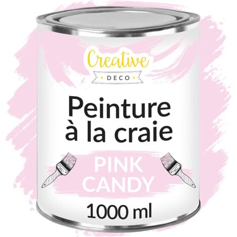 Peinture à la Craie Rose 1L Mat et Lavable pour Meuble Bois