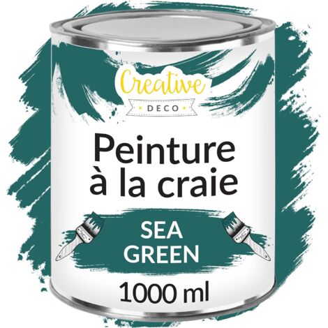 Peinture à la Craie Vert d'Eau 1L Mat et Lavable pour Meuble Bois