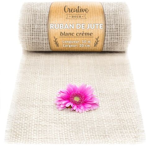 Ruban Chemin de Table Jute 20cm x 10m Blanc Naturel Événement