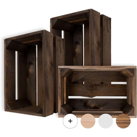Caisse de Rangement Vintage en Bois Wengé - 30 x 20 x 15 cm