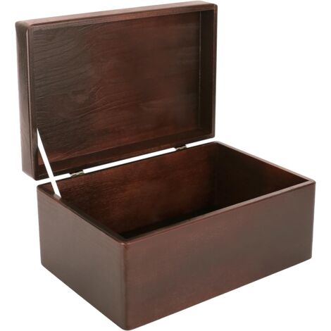 Boîte de Rangement en Bois avec Couvercle Rouge 30 x 20 x 14 cm